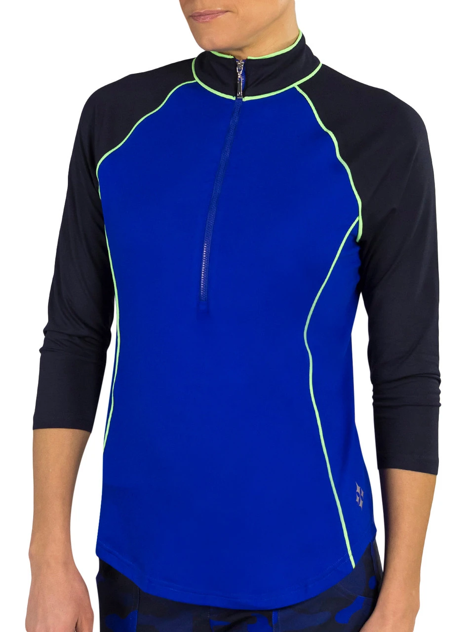 JoFit Women's 3/4 Sleeve Raglan Mock - Blueberry